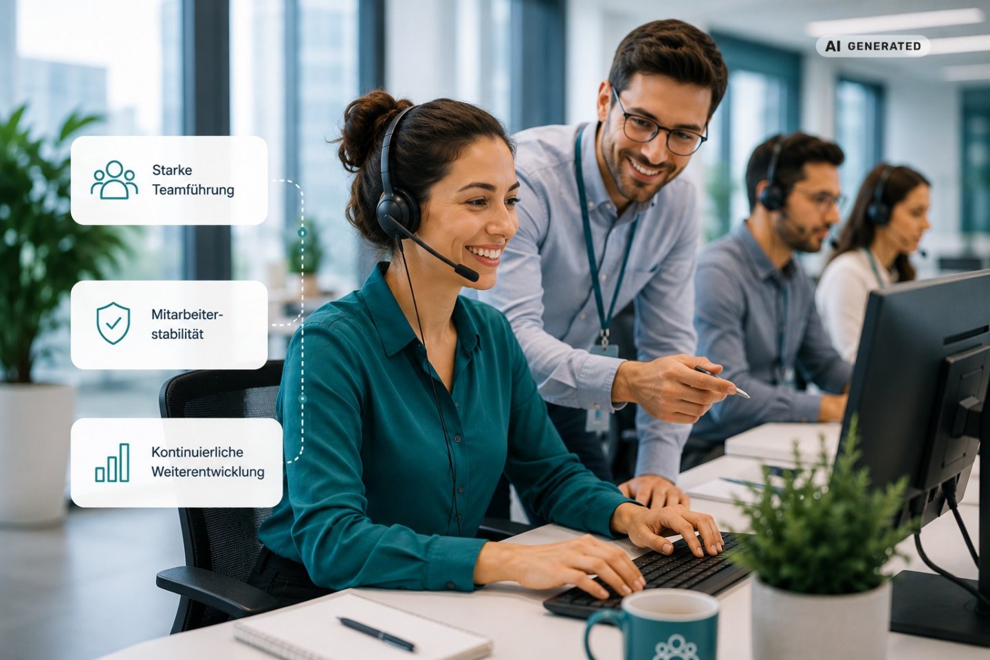 Teamführung und Mitarbeiterstabilität beim Kundenservice-Outsourcing-Anbieter