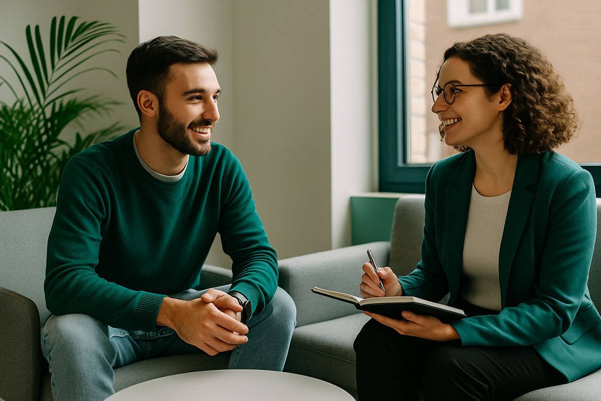 Feedbackgespr&auml;ch im Onboarding-Prozess bei GR&Uuml;N smiles