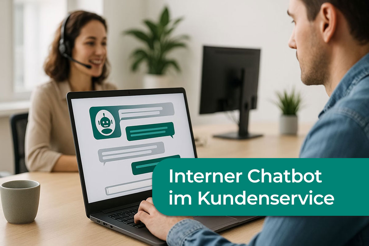 Teamführung im Kundenservice mit Chatbot-Unterstützung und Headset-Kommunikation