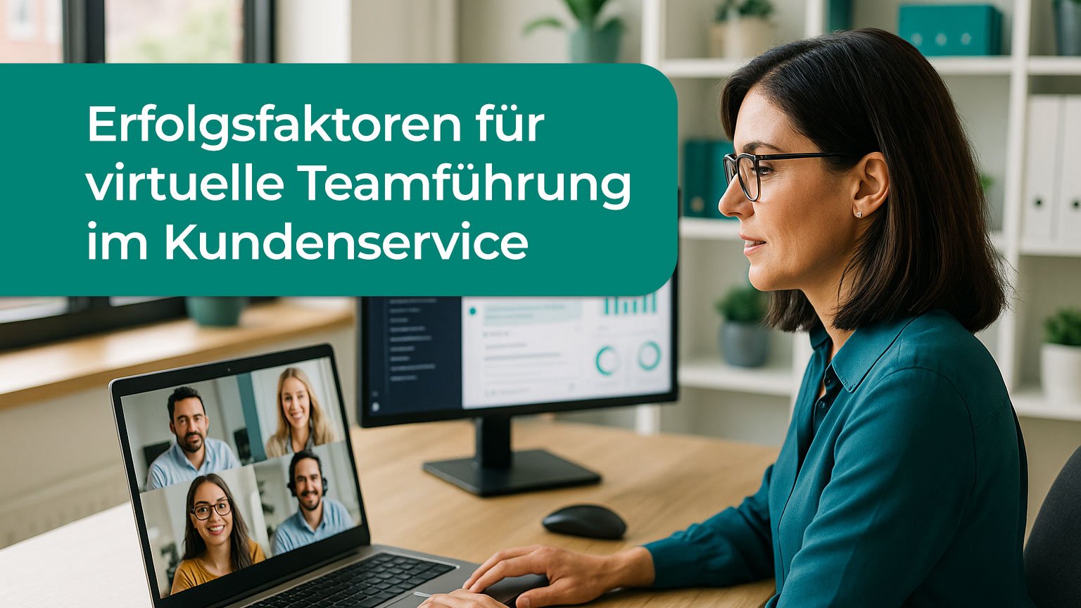 Virtuelle Teamführung im Kundenservice mit Remote-Team im Videomeeting